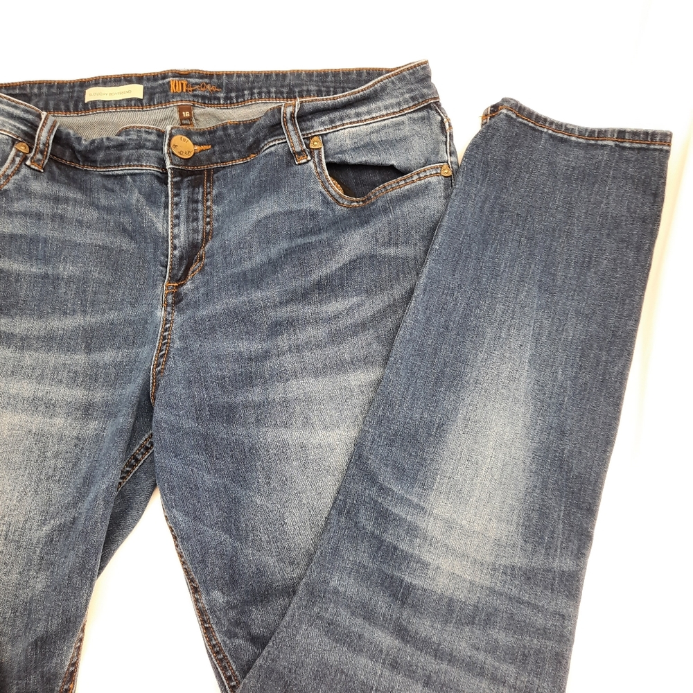 Kut from the Kloth Slouchy boyfriend blue jeans womens 16 straight leg 5 pocket